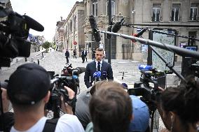 President Macron Meets With Leaders Of All Of France's Political Parties - Saint-Denis