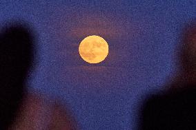 Super Blue Moon Rises Over Andalusia - Spain