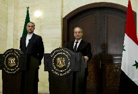 SYRIA-DAMASCUS-IRAN-FOREIGN MINISTERS-JOINT PRESS CONFERENCE