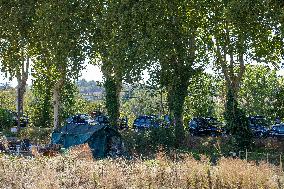 Law Enforcement Secures The A69 Motorway Construction Site - Vendine