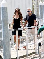 Venice - George And Amal Clooney Leaving