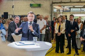 President Macron Visit To Argensol Vocational School - Orange