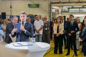 President Macron Visit To Argensol Vocational School - Orange