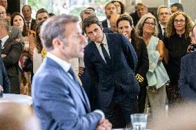 President Macron Visit To Argensol Vocational School - Orange