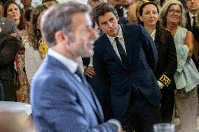 President Macron Visit To Argensol Vocational School - Orange