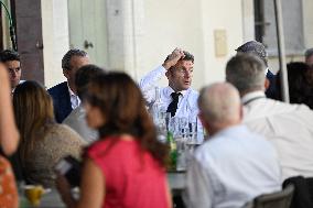 President Macron During A Trip On Vocational High School Reform - Baumes-De-Venise