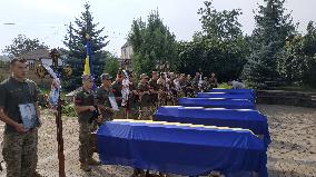 Funeral ceremony of Mi-8 helicopter crews in Poltava