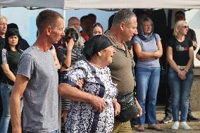 Funeral ceremony of Mi-8 helicopter crews in Poltava