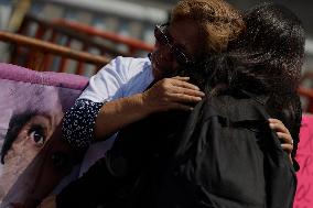 Mothers And Relatives Of Femicide Victims Demand Justice Outside The National Palace In Mexico City