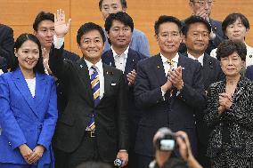 Japan's opposition party incumbent head Tamaki re-elected
