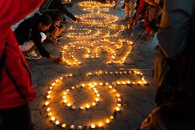 Candle Vigil For Conflict Victims In Nepal