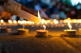 Candle Vigil For Conflict Victims In Nepal