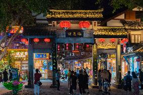 Tourists Visit Ciqikou Ancient Town in Chongqing