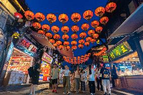 Tourists Visit Ciqikou Ancient Town in Chongqing