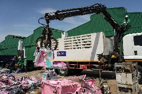 Thai Destruction Of Confiscated Counterfeit And Pirated Goods.