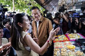 Thai Prime Minister Srettha Thavisin Meets With Street Food Vendors In Bangkok.