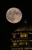 Supermoon Appear in Korla, China