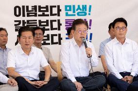 Opposition Leader, Lee Jae-myung Launching Hunger Strike In Seoul, South Korea