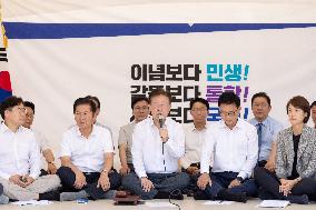 Opposition Leader, Lee Jae-myung Launching Hunger Strike In Seoul, South Korea