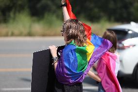 Pro-LGBT Demonstrators Protest New Katy ISD Gender Identity Policy