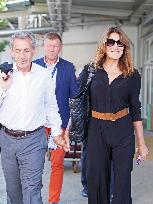 Venice - Carla Bruni And Nicolas Sarkozy Arrive