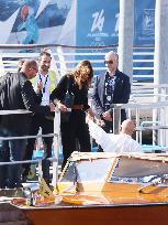 Venice - Carla Bruni And Nicolas Sarkozy Arrive