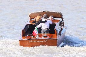 Venice - Carla Bruni And Nicolas Sarkozy Arrive