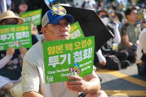 SOUTH KOREA-SEOUL-RALLY-JAPAN-RADIOACTIVE WASTEWATER DUMPING