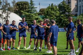 President Macron Meets The French Rugby Team - Rueil-Malmaison