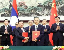 CHINA-BEIJING-ZHAO LEJI-LAO NATIONAL ASSEMBLY-TALKS (CN)