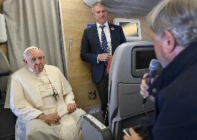 Pope Francis Press Conference On The Flight Back From Mongolia
