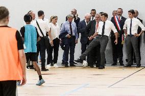 President Macron Visits Daniel-Argote Middle School - Orthez
