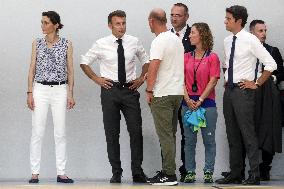 President Macron Visits Daniel-Argote Middle School - Orthez