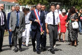 President Macron Visits Daniel-Argote Middle School - Orthez