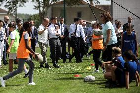 President Macron Visits Daniel-Argote Middle School - Orthez
