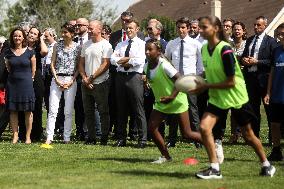 President Macron Visits Daniel-Argote Middle School - Orthez