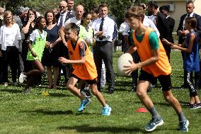 President Macron Visits Daniel-Argote Middle School - Orthez