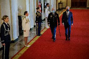 DC: President Biden Awards the Medal of Honor to US Army Captain Larry Taylor