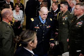 DC: President Biden Awards the Medal of Honor to US Army Captain Larry Taylor