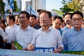 Protest Against Fukushima Radioactive Water Release In Seoul, South Korea