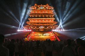 Guanque Tower Light Show in Yongji