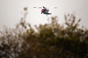 Large Wildfire Tears Through Walker County, Texas