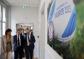 Ministerial visit at command and crisis management center following a press conference presenting the security layout for the Ru