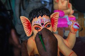 Ganesh Chaturthi Festival Preparation In Kolkata, India