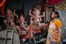 Ganesh Chaturthi Festival Preparation In Kolkata, India