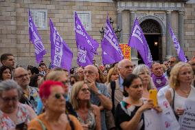 Protest Against Luis Rubiales In Barcelona.