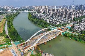 A Bridge Across The Qinhuai New River in Nanjing
