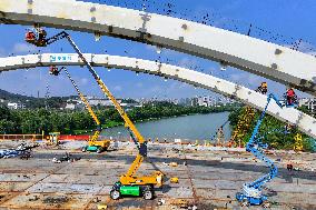 A Bridge Across The Qinhuai New River in Nanjing