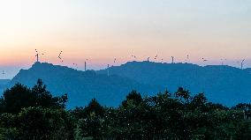 Wind Power on Mountain in Chongqing