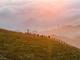 Tourist Watch The Sunrise in Bijie